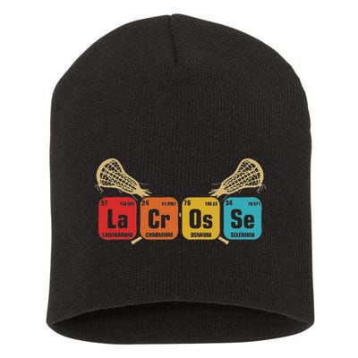 Lacrosse Periodic Table Of Elements Chemistry Sport Short Acrylic Beanie