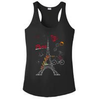 Love Paris Theme Travel France Flower Eiffel Tower Ladies PosiCharge Competitor Racerback Tank