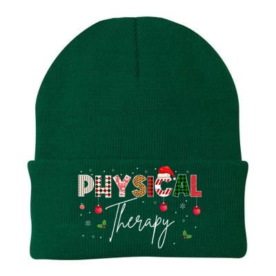 Leopard Physical Therapy Christmas Lights Red Plaid Knit Cap Winter Beanie