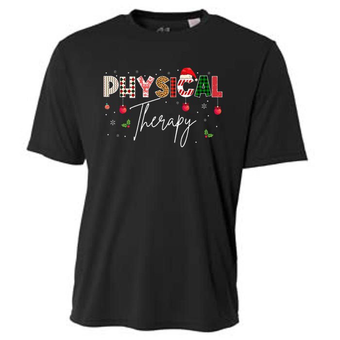 Leopard Physical Therapy Christmas Lights Red Plaid Cooling Performance Crew T-Shirt