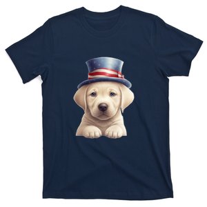 Labrador Puppy USA Flag American Dogs Patriotic 4th Of July T-Shirt