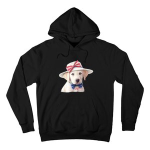 Labrador Puppy USA Flag American Dogs Patriotic 4th Of July Hoodie