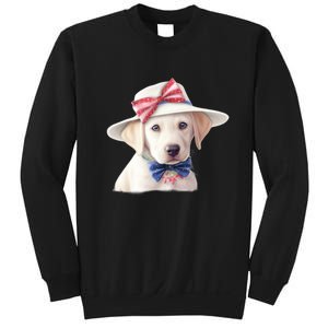 Labrador Puppy USA Flag American Dogs Patriotic 4th Of July Sweatshirt