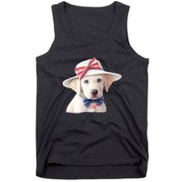 Labrador Puppy USA Flag American Dogs Patriotic 4th Of July Tank Top