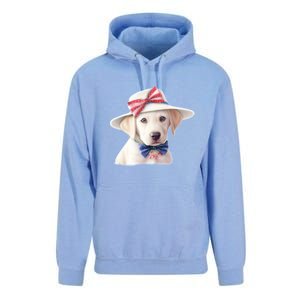 Labrador Puppy USA Flag American Dogs Patriotic 4th Of July Unisex Surf Hoodie