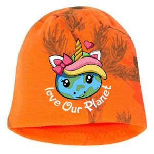 Love Planet Unicorn World Planet Hour Day Earth Meaningful Gift Kati - Camo Knit Beanie