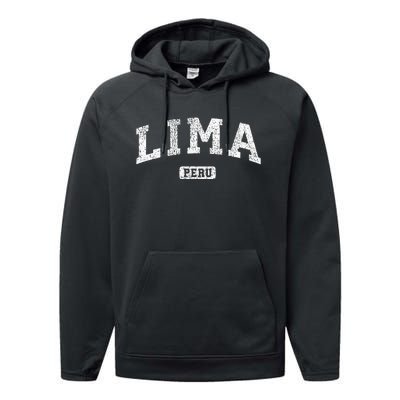 Lima Peru Vintage Sports Design Performance Fleece Hoodie