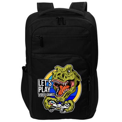 Lets Play Video Games T Rex Impact Tech Backpack