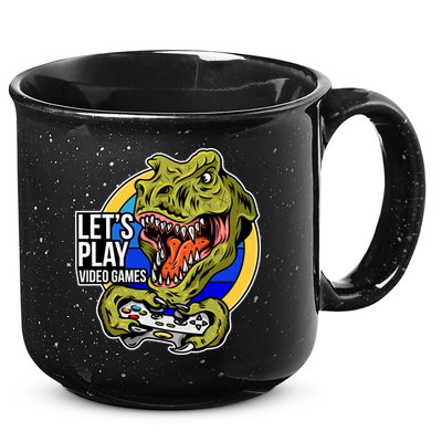 Lets Play Video Games T Rex 15oz Campfire Ceramic Mug