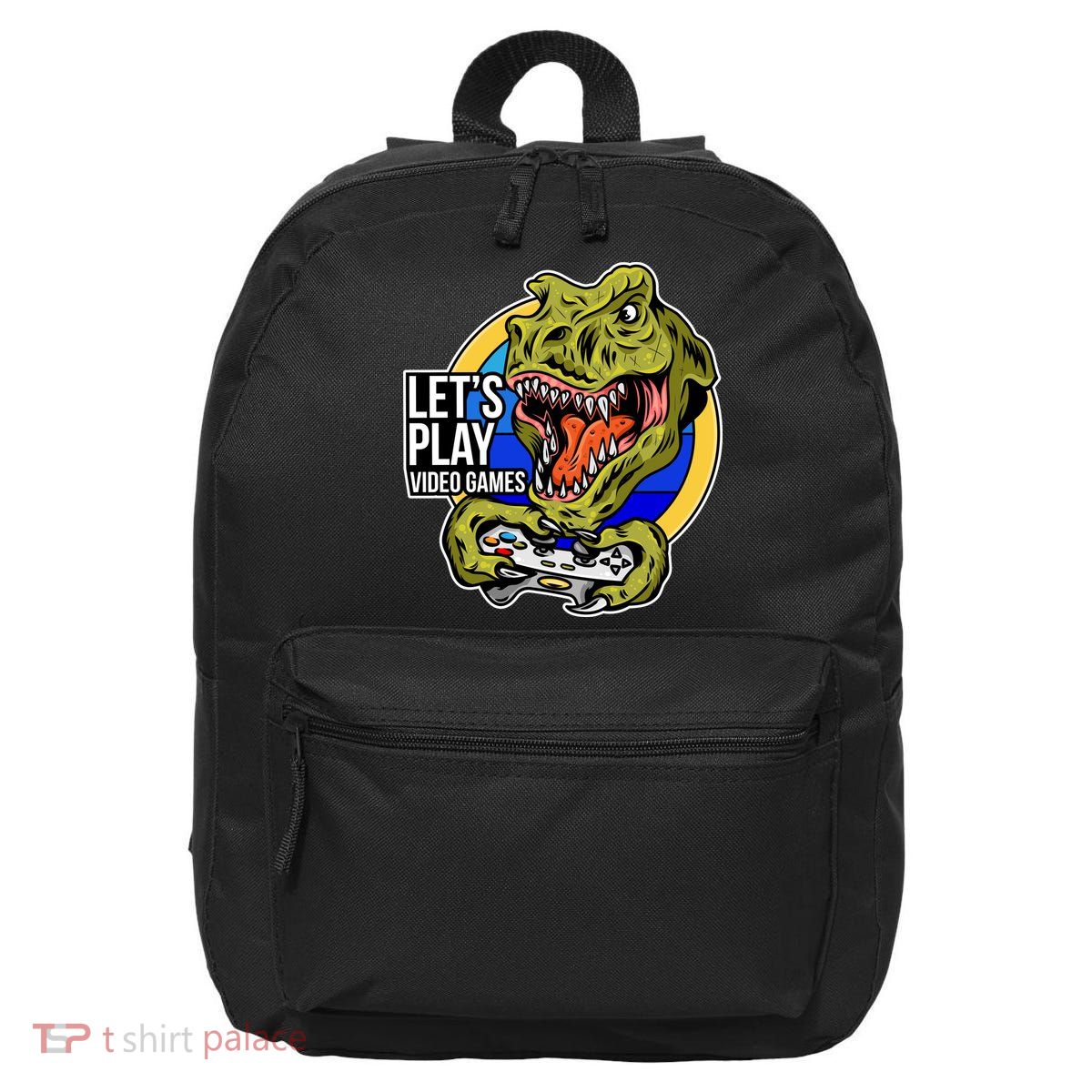 Lets Play Video Games T Rex 16 in Basic Backpack