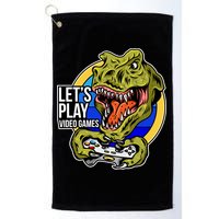 Lets Play Video Games T Rex Golf Towel