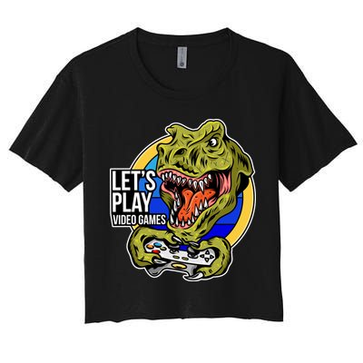 Lets Play Video Games T Rex Crop Top