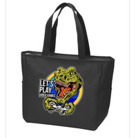 Lets Play Video Games T Rex Zip Tote Bag
