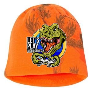 Lets Play Video Games T Rex Kati - Camo Knit Beanie