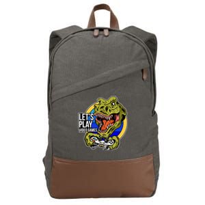 Lets Play Video Games T Rex Cotton Canvas Backpack