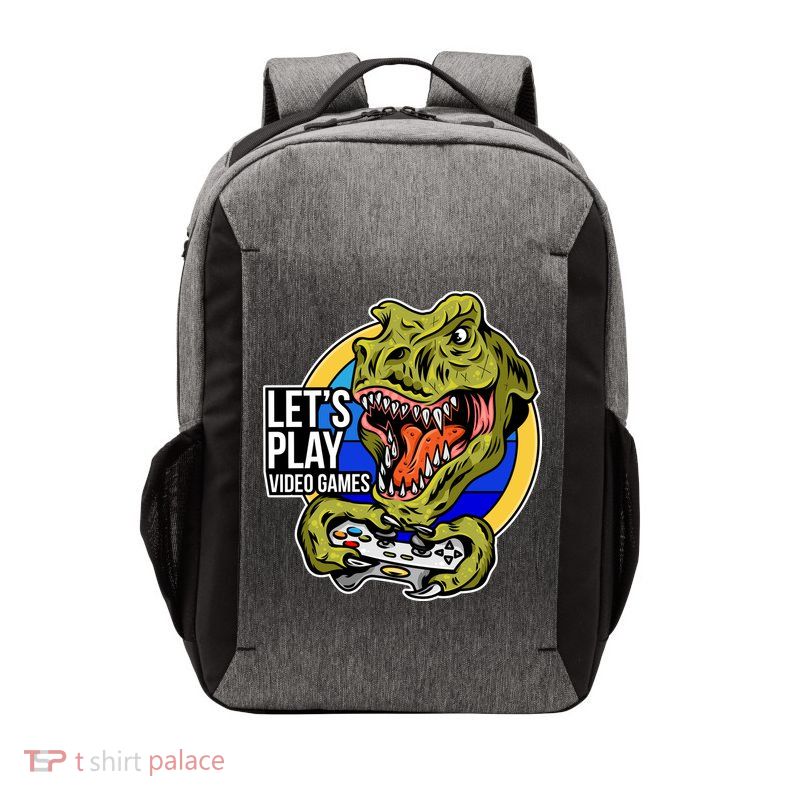 Lets Play Video Games T Rex Vector Backpack