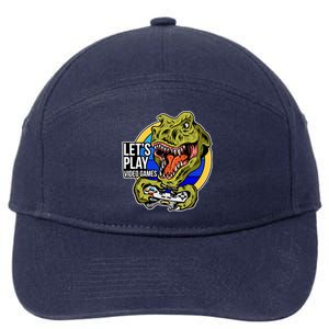 Lets Play Video Games T Rex 7-Panel Snapback Hat