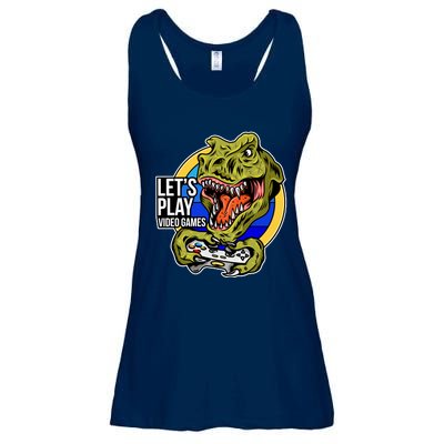 Lets Play Video Games T Rex Ladies Essential Flowy Tank