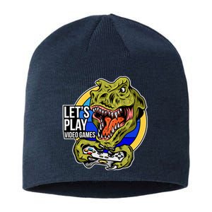 Lets Play Video Games T Rex Sustainable Beanie