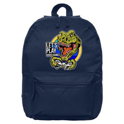 Lets Play Video Games T Rex 16 in Basic Backpack