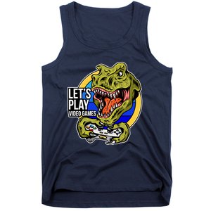 Lets Play Video Games T Rex Tank Top