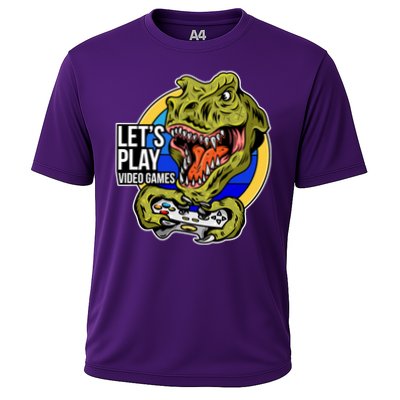 Lets Play Video Games T Rex Performance Shirt