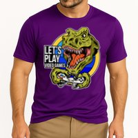 Lets Play Video Games T Rex Cooling Performance Crew T-Shirt