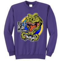 Lets Play Video Games T Rex Sweatshirt