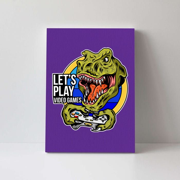 Lets Play Video Games T Rex Canvas