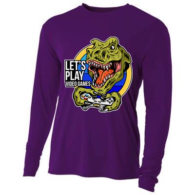 Lets Play Video Games T Rex Cooling Performance Long Sleeve Crew
