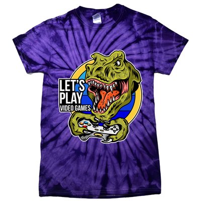 Lets Play Video Games T Rex Tie-Dye T-Shirt