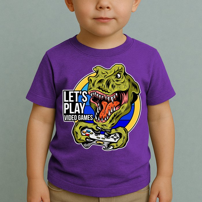 Lets Play Video Games T Rex Toddler T-Shirt