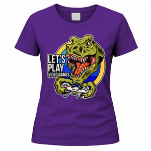 Lets Play Video Games T Rex Women's T-Shirt