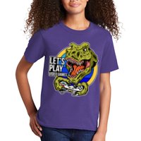 Lets Play Video Games T Rex Kids T-Shirt
