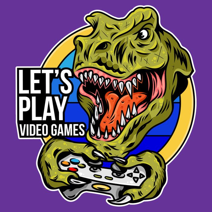 Lets Play Video Games T Rex Kids T-Shirt