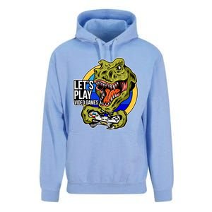 Lets Play Video Games T Rex Unisex Surf Hoodie