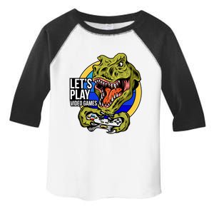 Lets Play Video Games T Rex Toddler Fine Jersey T-Shirt