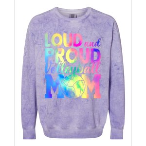 Loud Proud Volleyball Mama Volleyball Mom Game Day Vibes Great Gift Colorblast Crewneck Sweatshirt