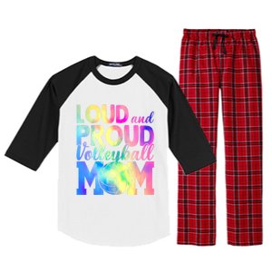 Loud Proud Volleyball Mama Volleyball Mom Game Day Vibes Great Gift Raglan Sleeve Pajama Set