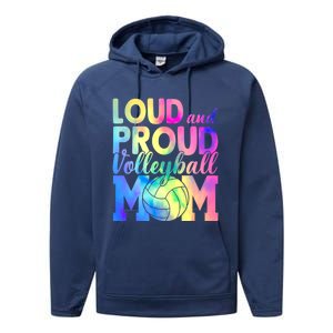 Loud Proud Volleyball Mama Volleyball Mom Game Day Vibes Great Gift Performance Fleece Hoodie