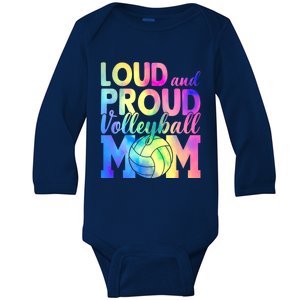 Loud Proud Volleyball Mama Volleyball Mom Game Day Vibes Great Gift Baby Long Sleeve Bodysuit