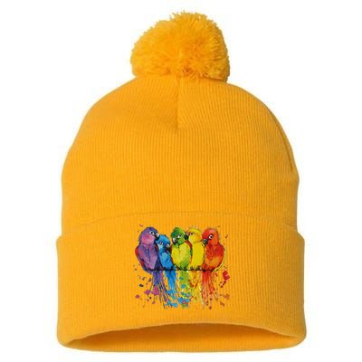 Love Parrot Women Parrot Lovers Pom Pom 12in Knit Beanie