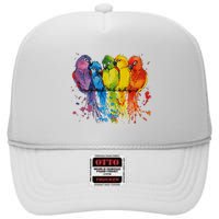 Love Parrot Women Parrot Lovers High Crown Mesh Back Trucker Hat