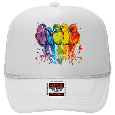 Love Parrot Women Parrot Lovers High Crown Mesh Back Trucker Hat