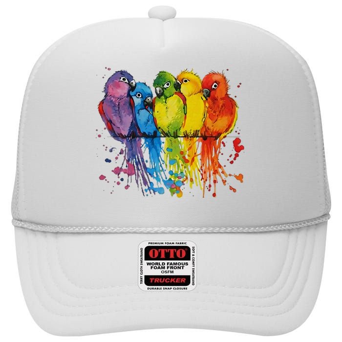 Love Parrot Women Parrot Lovers High Crown Mesh Back Trucker Hat