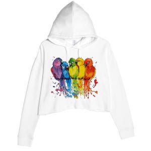 Love Parrot Women Parrot Lovers Crop Fleece Hoodie