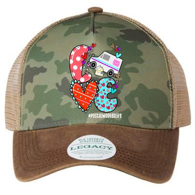 Love Postal Worker Life Leopard Heart ValentineS Day Gifts Legacy Tie Dye Trucker Hat