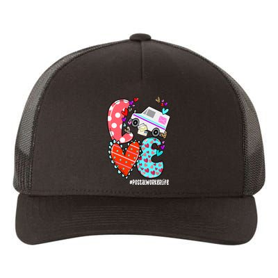 Love Postal Worker Life Leopard Heart ValentineS Day Gifts Yupoong Adult 5-Panel Trucker Hat