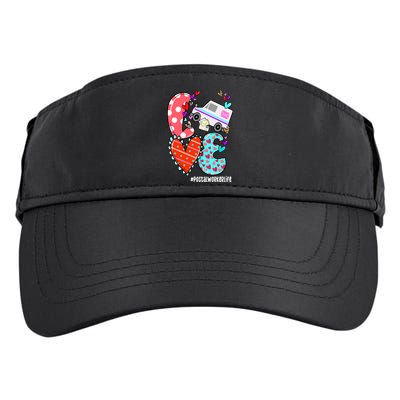 Love Postal Worker Life Leopard Heart ValentineS Day Gifts Adult Drive Performance Visor