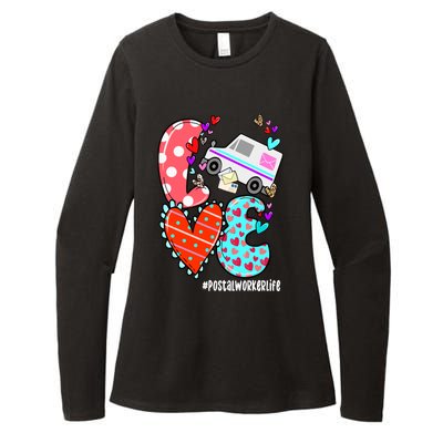 Love Postal Worker Life Leopard Heart ValentineS Day Gifts Womens CVC Long Sleeve Shirt